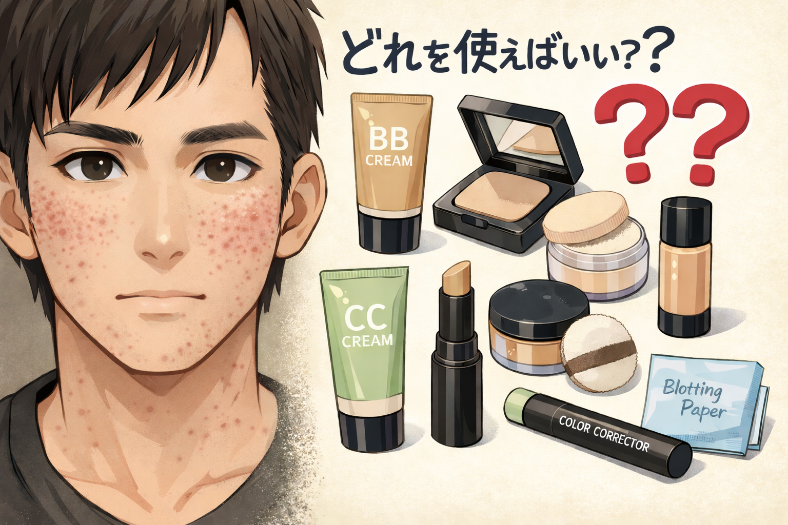 【敏感肌メンズ必見‼】メイクの選び方と注意点/１つ選ぶとしたら？